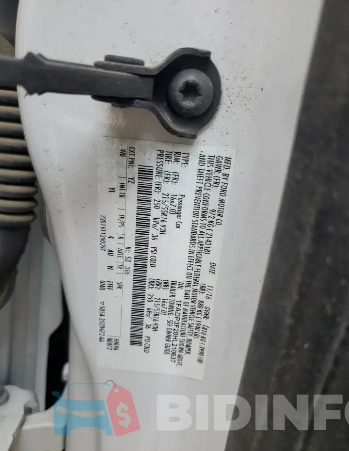 1FADP3F20HL210637 Photo# 12
