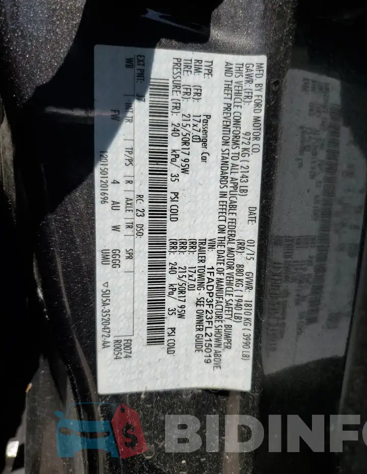 1FADP3F23FL215019 Photo# 12