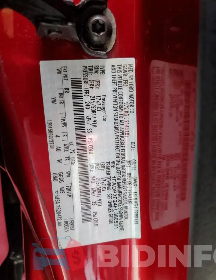 1FADP3F24FL380531 Photo# 12