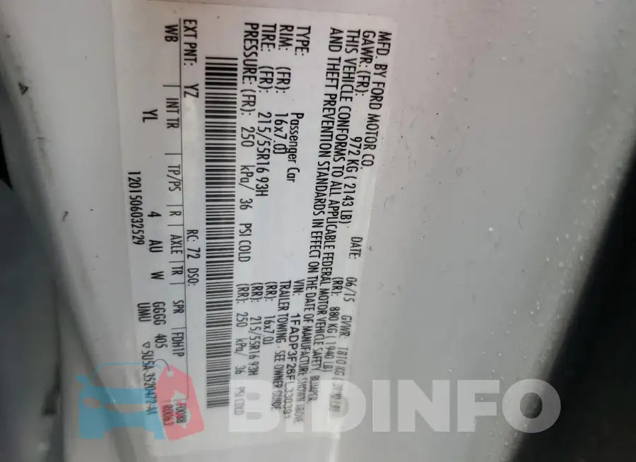 1FADP3F26FL330391 Photo# 13
