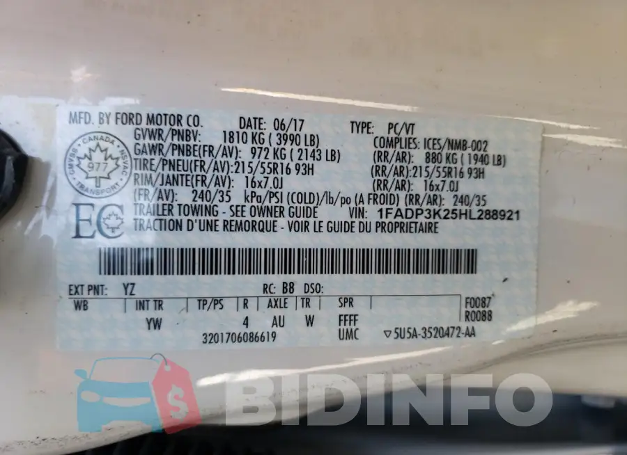 1FADP3K25HL288921 Photo# 12