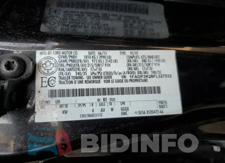 1FADP3K28FL327532 Photo# 12