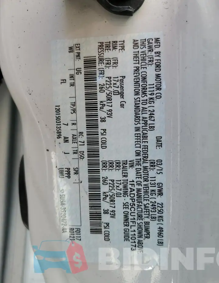 1FADP5CU1FL110173 Photo# 14