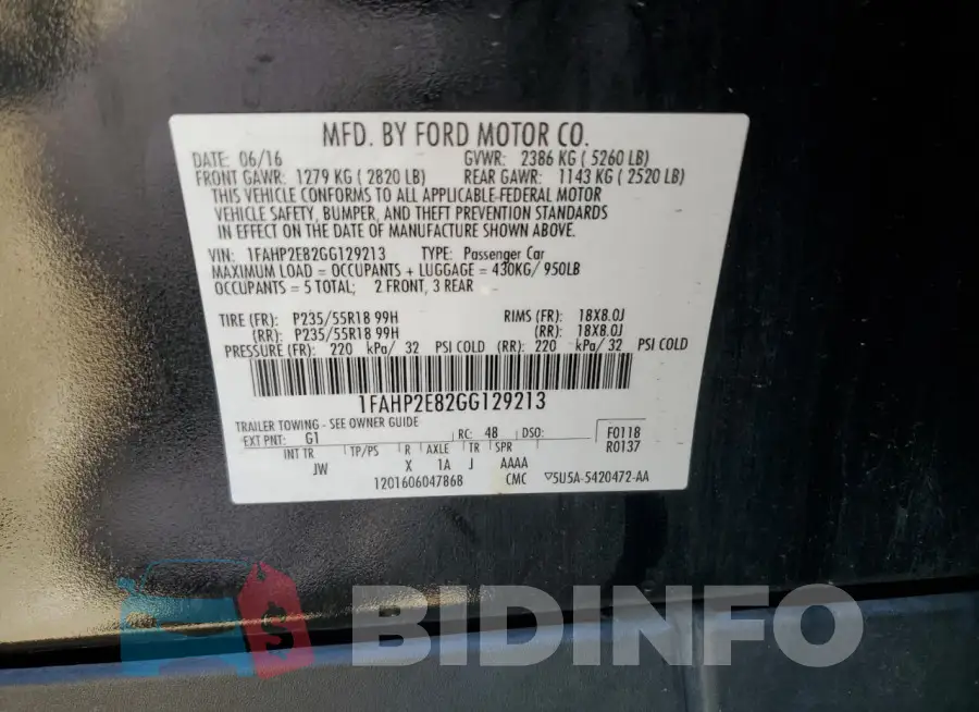 1FAHP2E82GG129213 Photo# 12