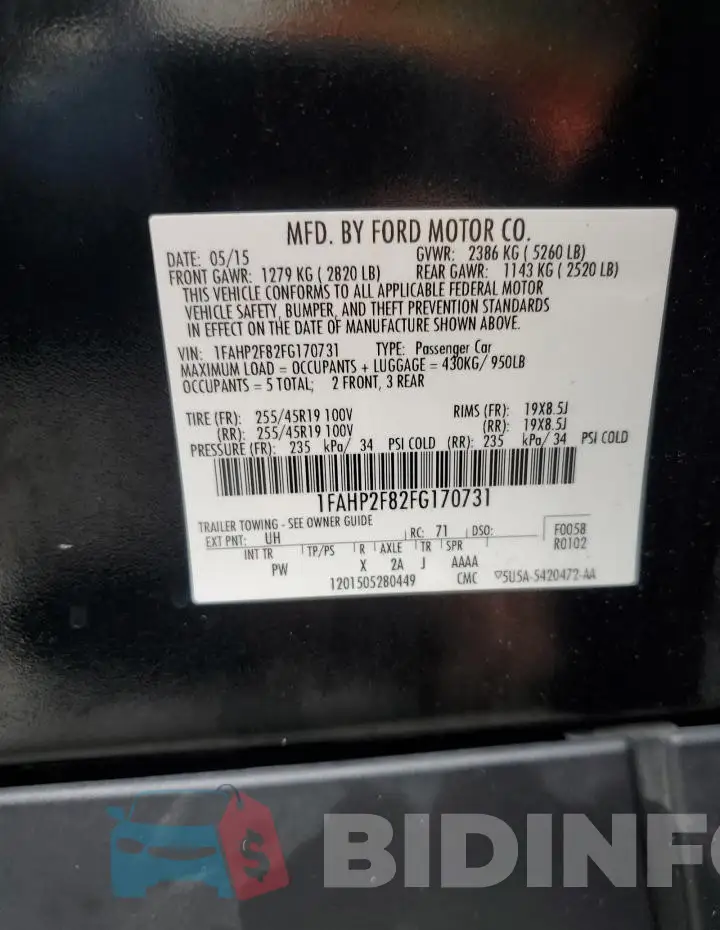 1FAHP2F82FG170731 Photo# 12