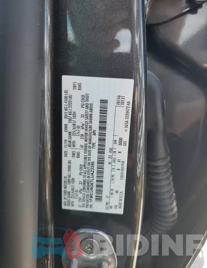 1FMCU9G67LUA23395 Photo# 12