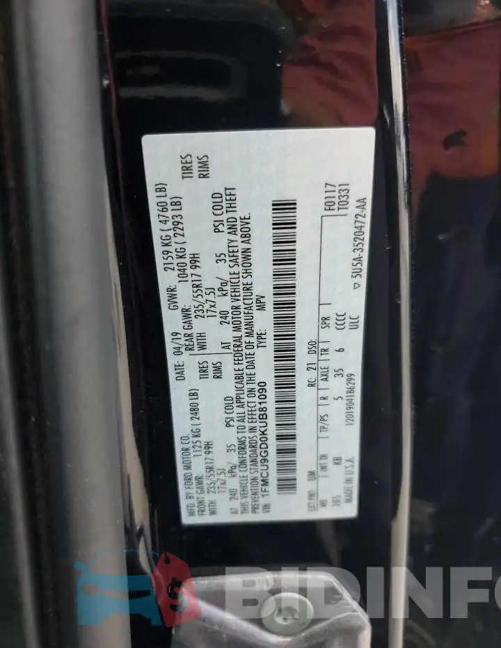 1FMCU9GD0KUB81090 Photo# 13