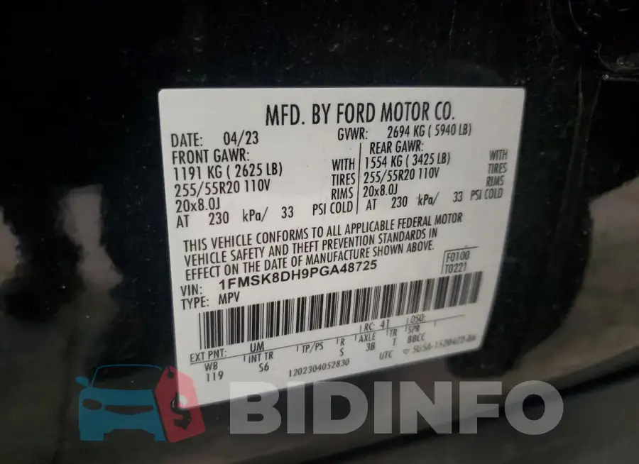 1FMSK8DH9PGA48725 Photo# 14