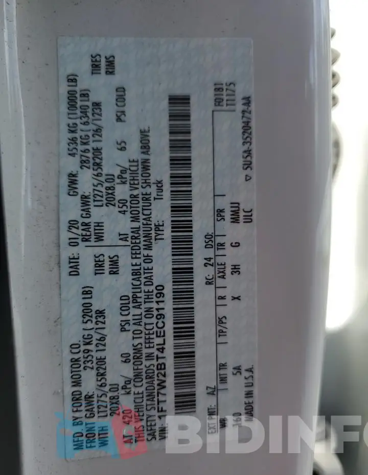 1FT7W2BT4LEC91190 Photo# 13