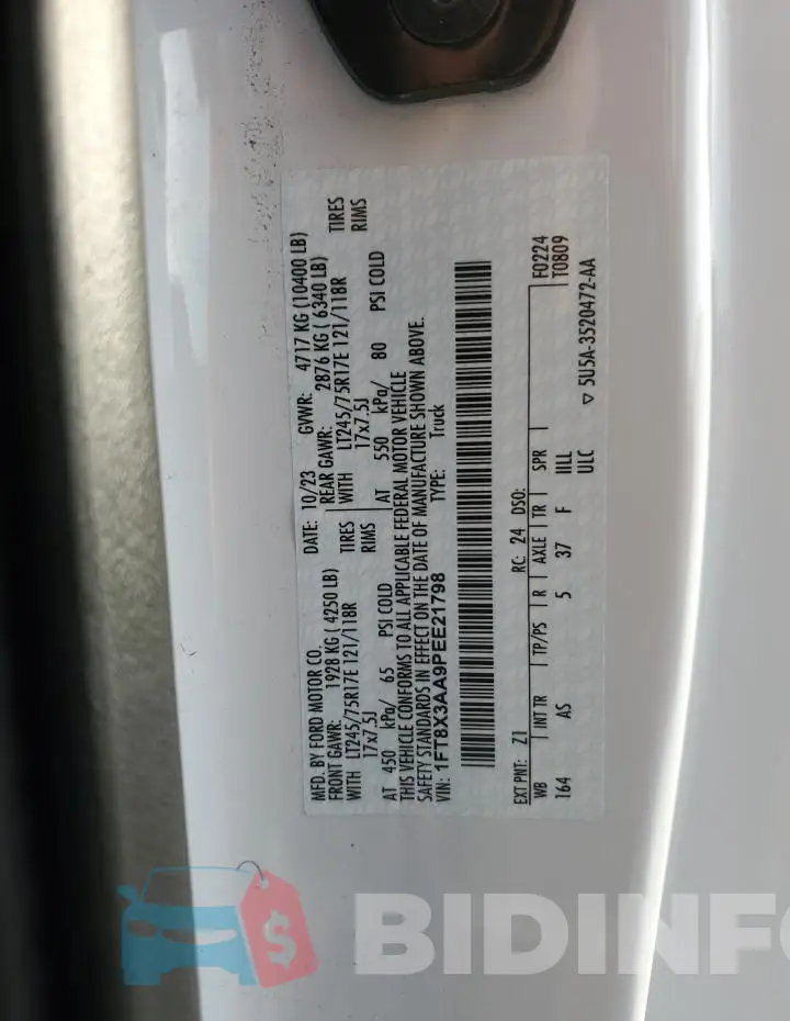 1FT8X3AA9PEE21798 Photo# 12