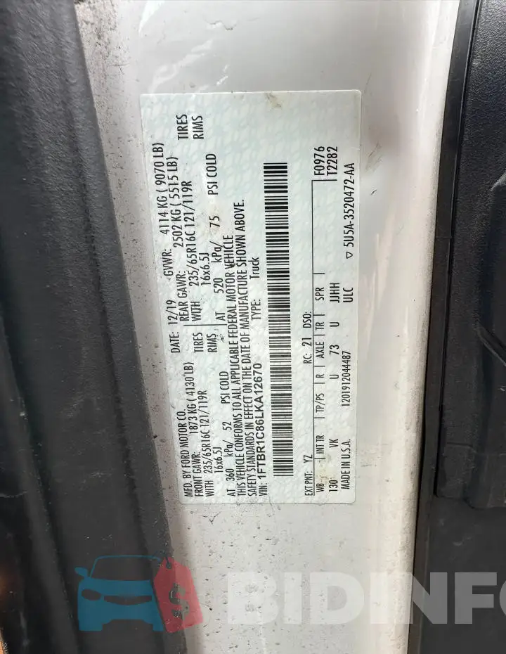 1FTBR1C86LKA12670 Photo# 10