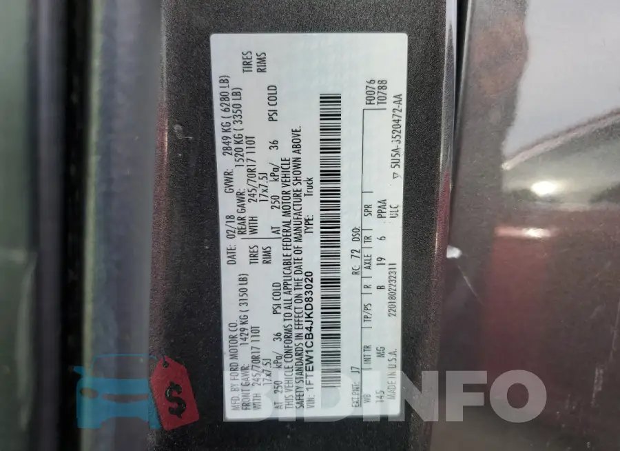 1FTEW1CB4JKD83020 Photo# 13