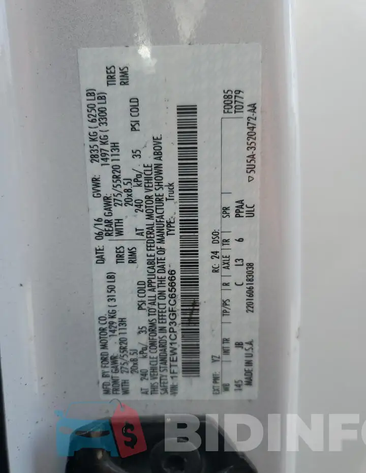 1FTEW1CP3GFC65666 Photo# 13
