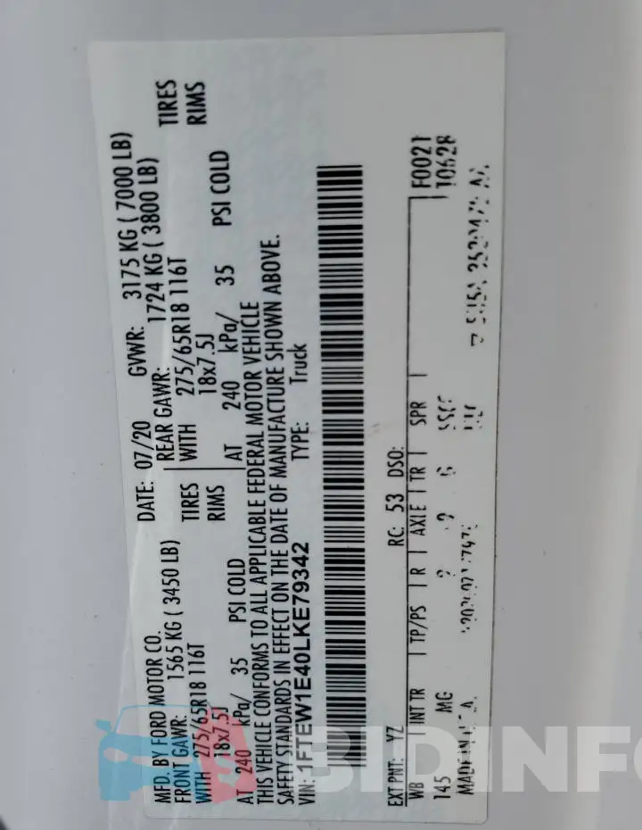 1FTEW1E40LKE79342 Photo# 12