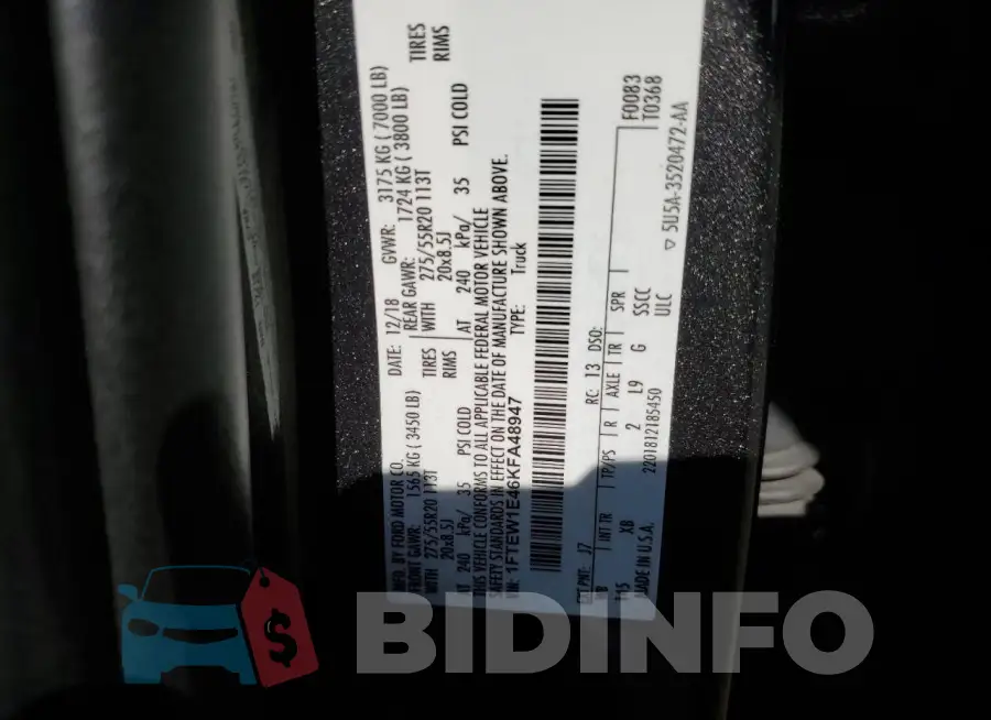 1FTEW1E46KFA48947 Photo# 13