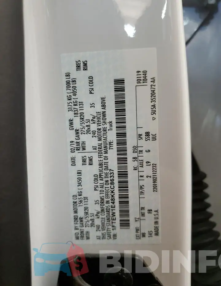 1FTEW1E48KKC86337 Photo# 12