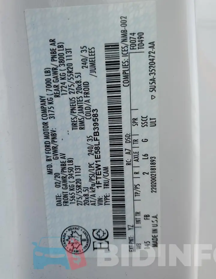 1FTEW1E58LFB39583 Photo# 12