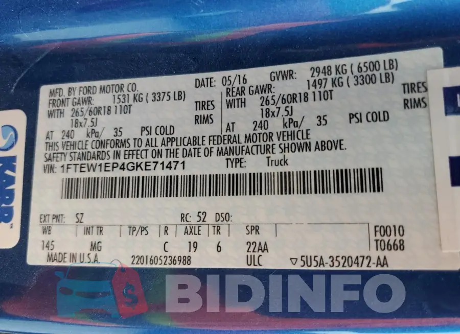 1FTEW1EP4GKE71471 Photo# 12