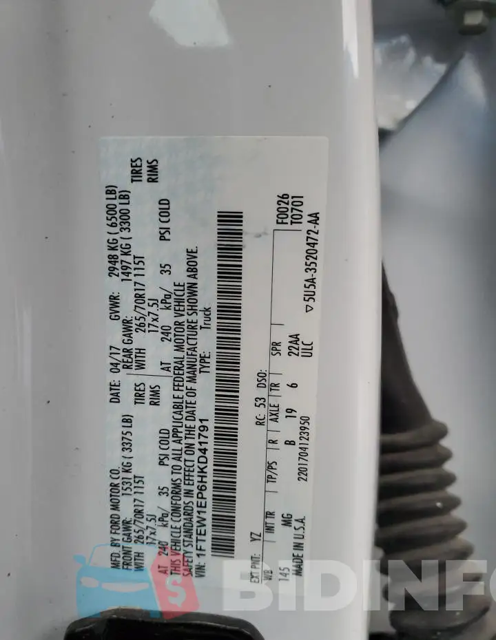1FTEW1EP6HKD41791 Photo# 13