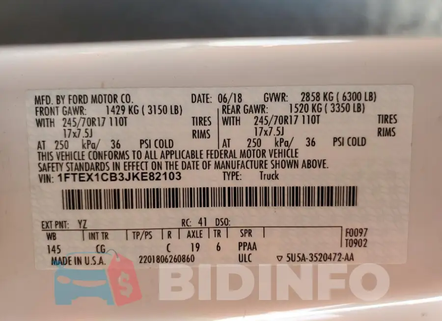 1FTEX1CB3JKE82103 Photo# 12