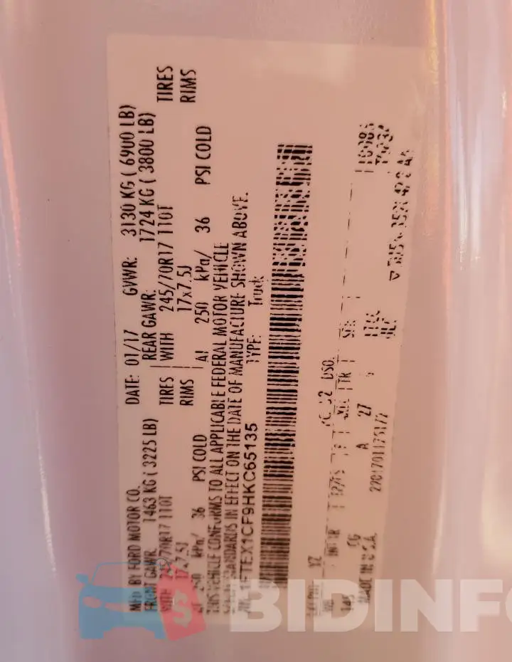 1FTEX1CF9HKC65135 Photo# 12