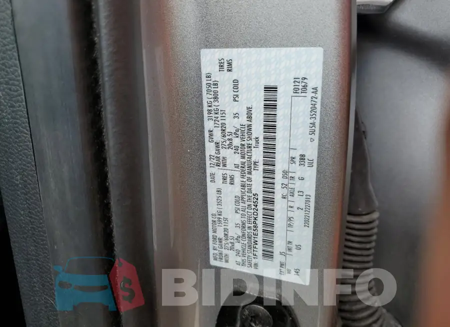 1FTFW1E58PKD24525 Photo# 12