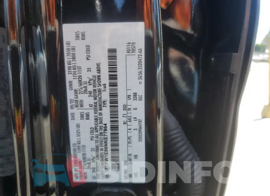 1FTFW1E86NKE77864 Photo# 12