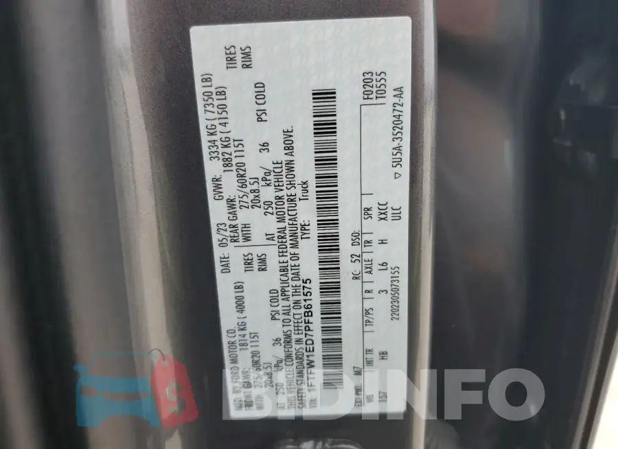 1FTFW1ED7PFB61575 Photo# 12