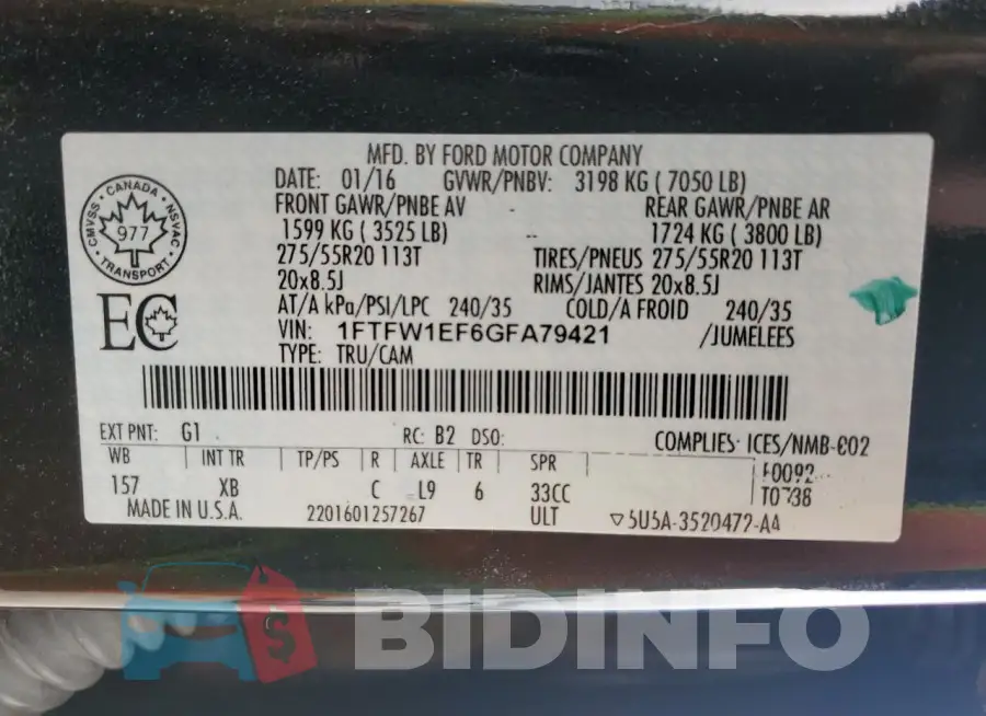 1FTFW1EF6GFA79421 Photo# 13