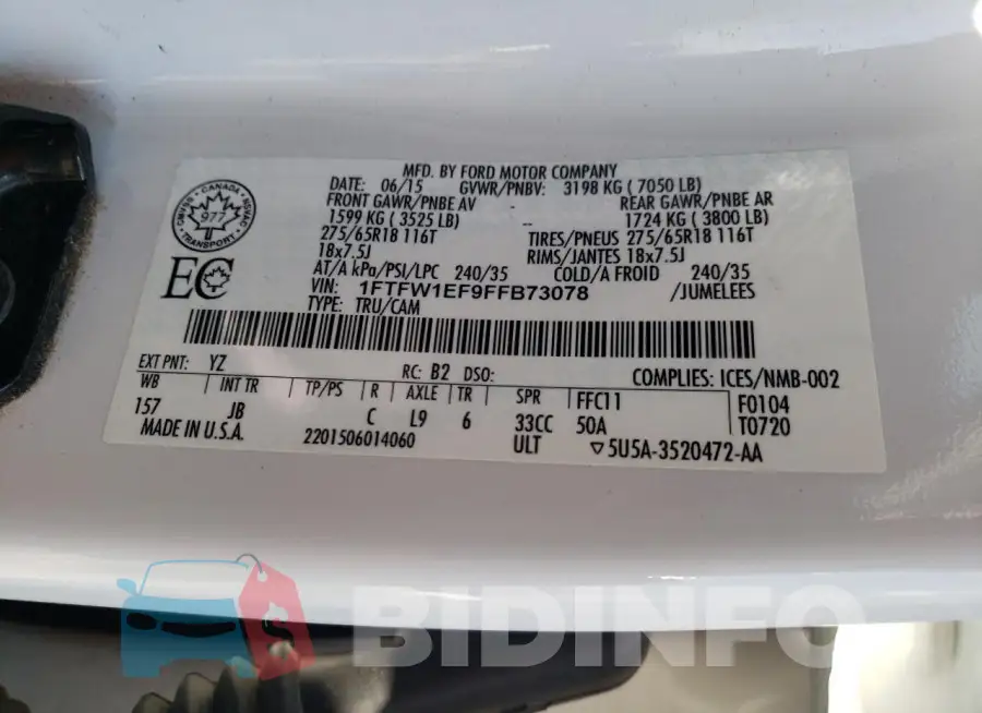 1FTFW1EF9FFB73078 Photo# 13
