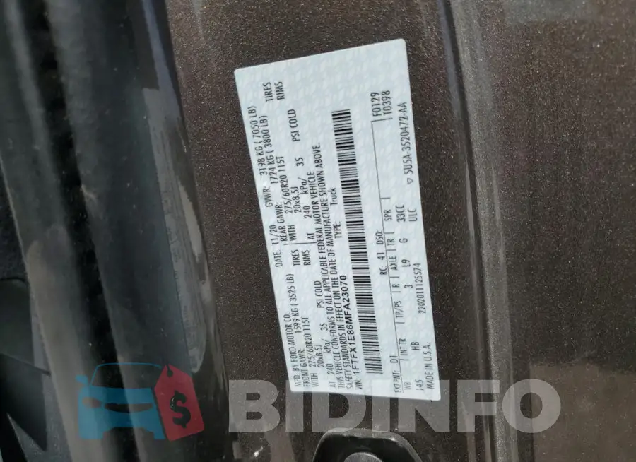 1FTFX1E86MFA23070 Photo# 12
