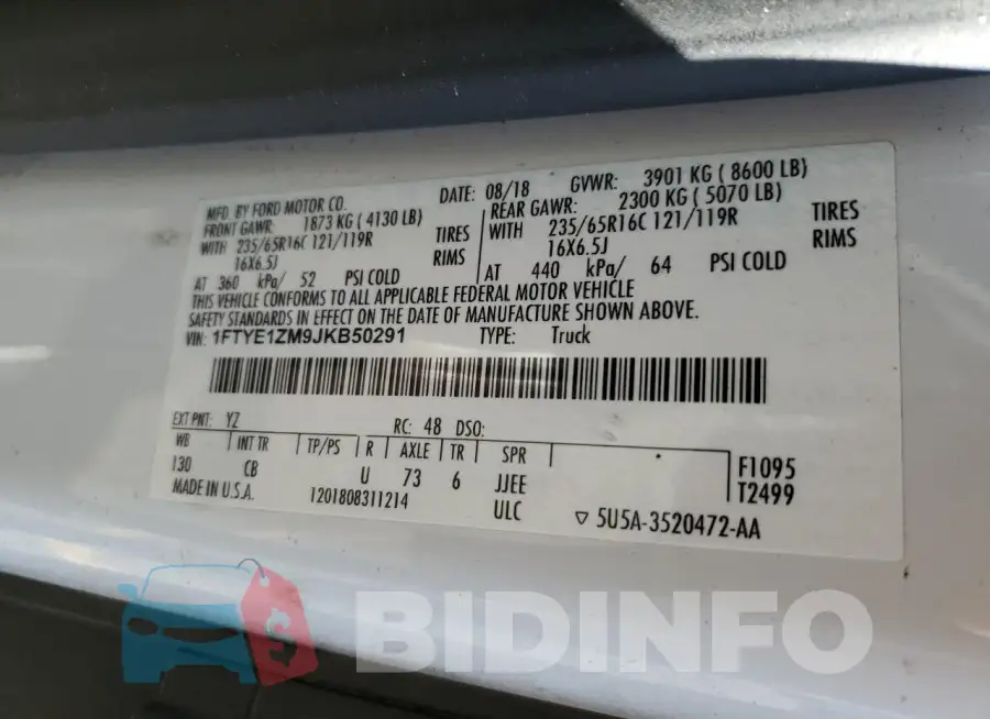 1FTYE1ZM9JKB50291 Photo# 13