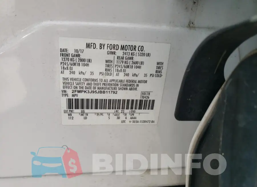 2FMPK3J95JBB11792 Photo# 14