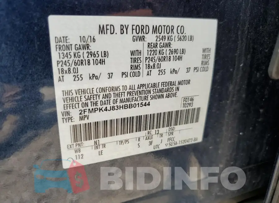 2FMPK4J83HBB01544 Photo# 12