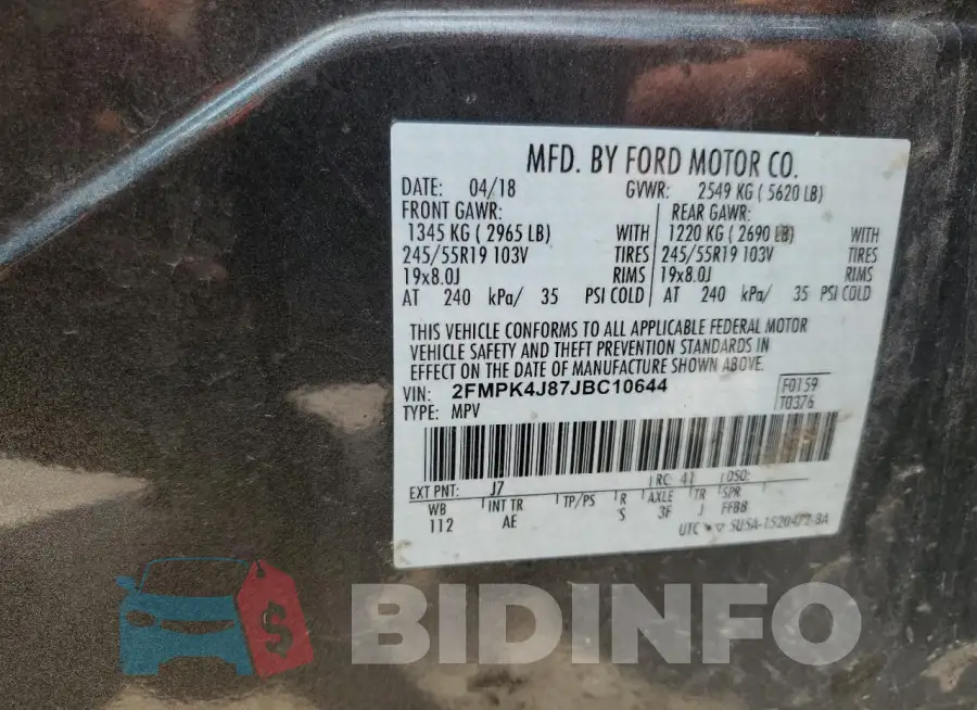 2FMPK4J87JBC10644 Photo# 13
