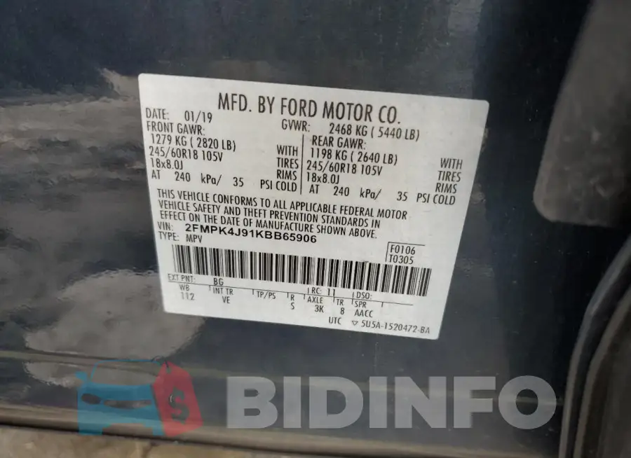 2FMPK4J91KBB65906 Photo# 13