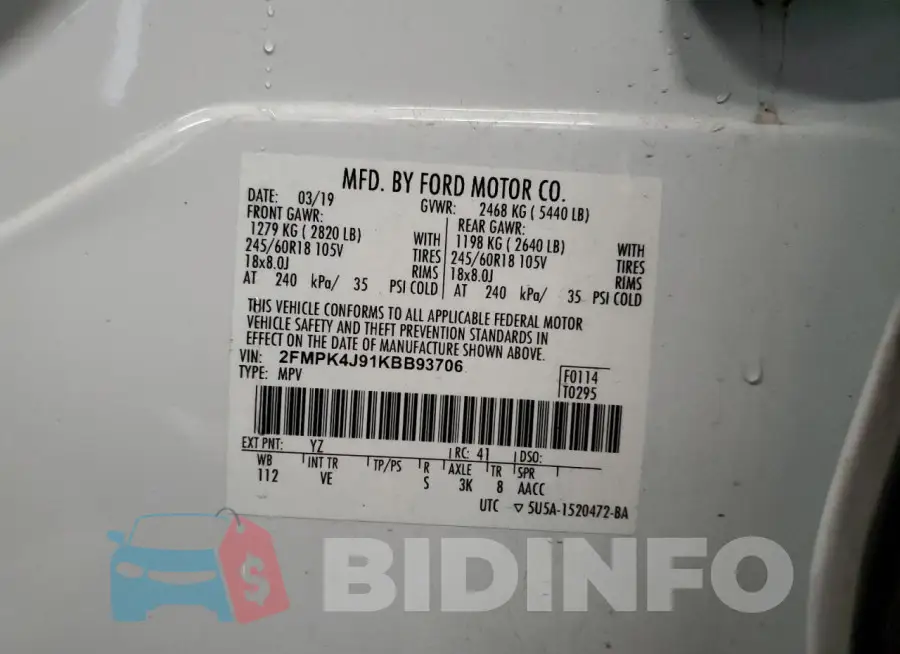 2FMPK4J91KBB93706 Photo# 14