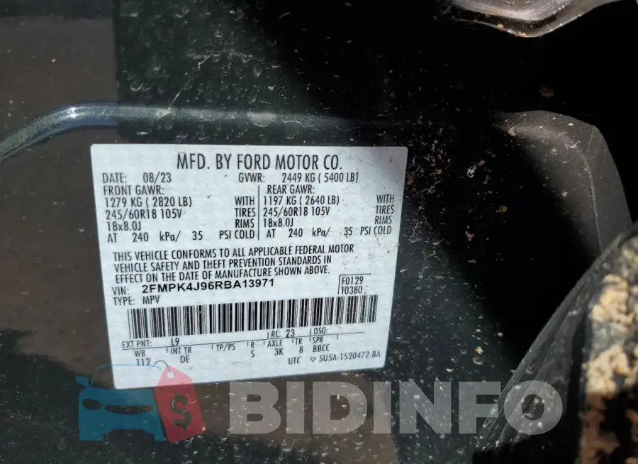 2FMPK4J96RBA13971 Photo# 12