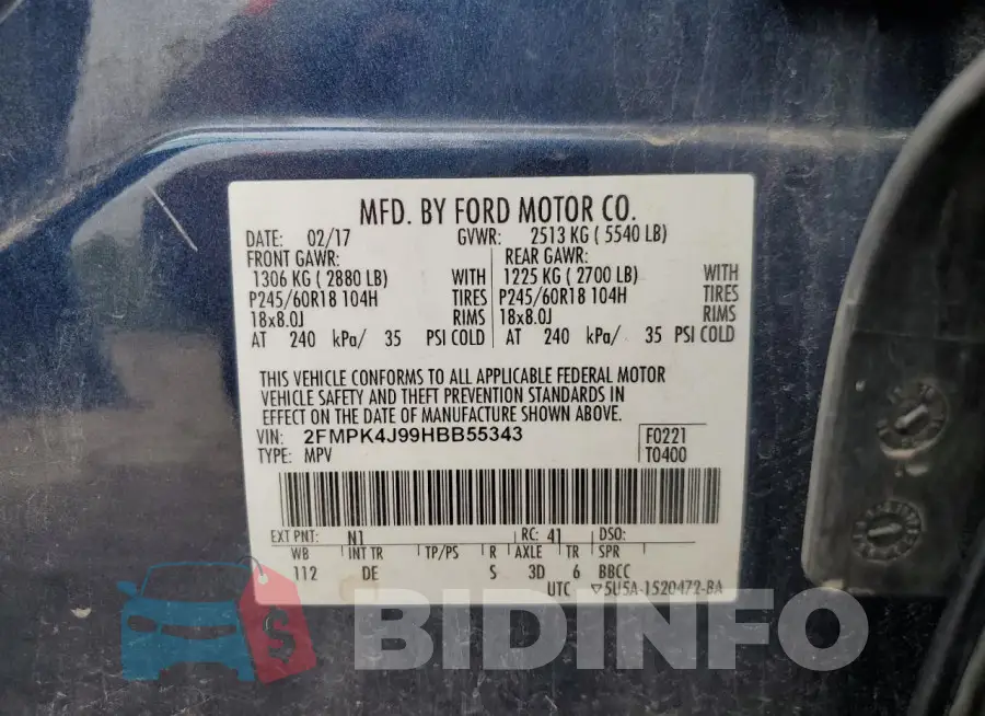 2FMPK4J99HBB55343 Photo# 13