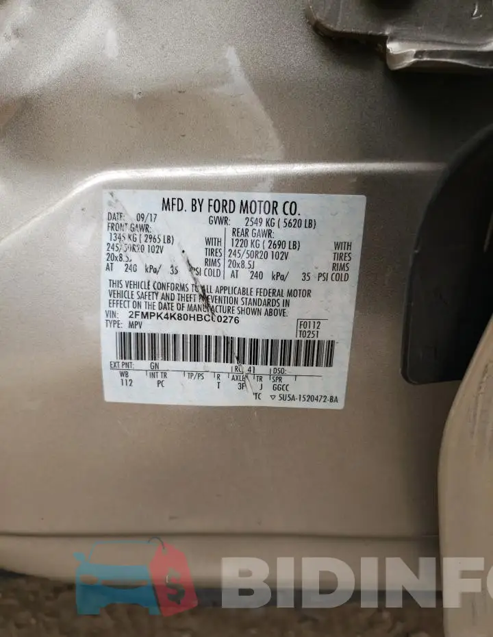 2FMPK4K80HBC60276 Photo# 12