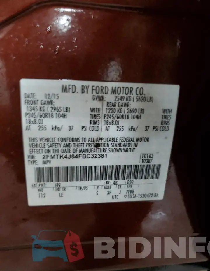 2FMTK4J84FBC32381 Photo# 13