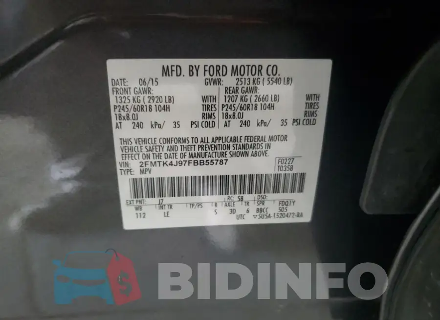2FMTK4J97FBB55787 Photo# 13