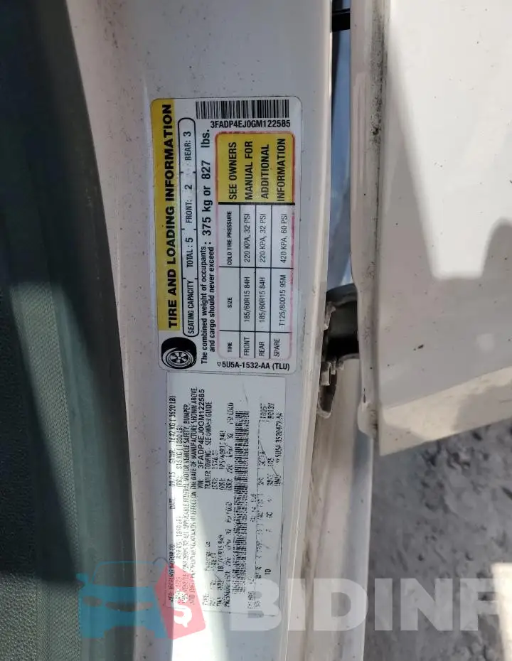 3FADP4EJ0GM122585 Photo# 13