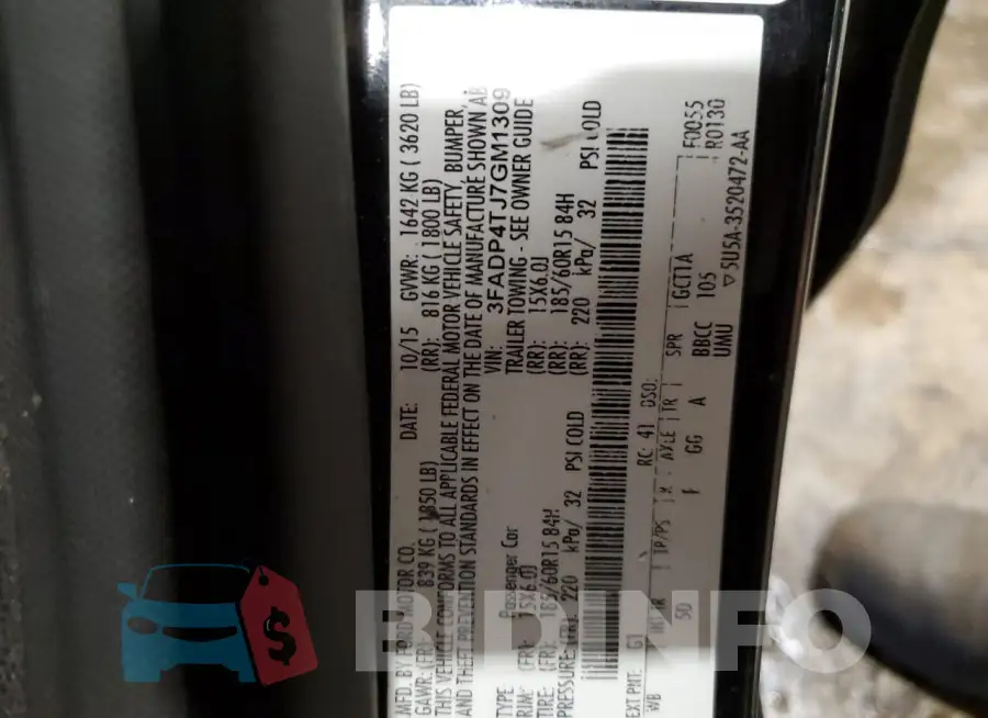 3FADP4TJ7GM130962 Photo# 12