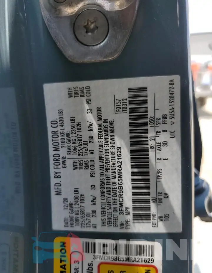 3FMCR9B65MRA21629 Photo# 12