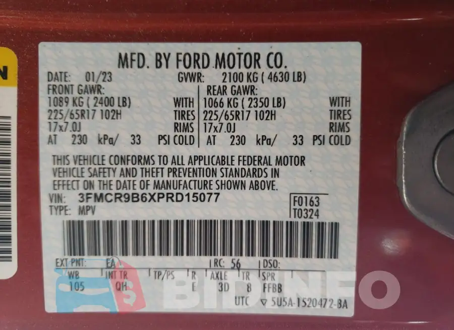 3FMCR9B6XPRD15077 Photo# 13