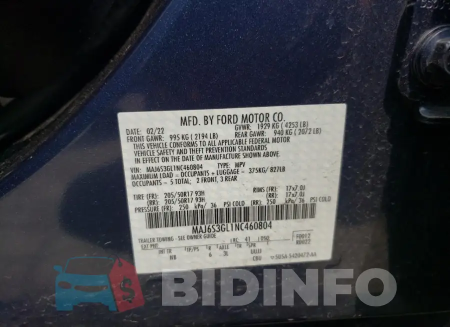 MAJ6S3GL1NC460804 Photo# 13