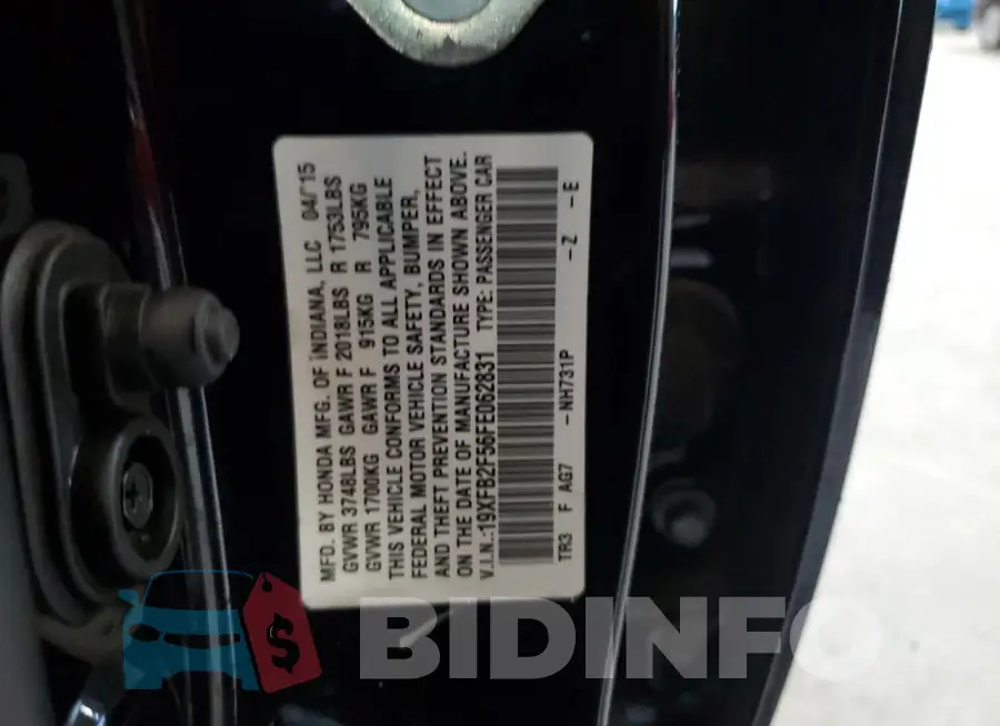 19XFB2F56FE062831 Photo# 12