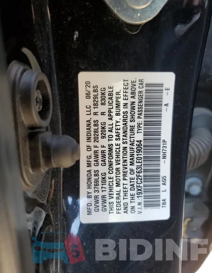 19XFC2F63LE019064 Photo# 12