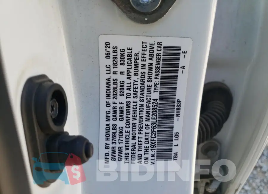 19XFC2F63LE208524 Photo# 12